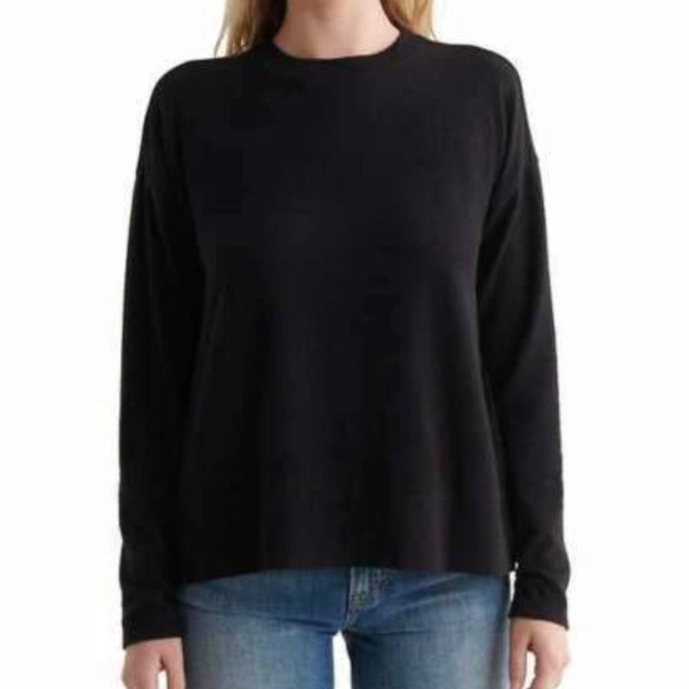 LUCKY BRAND NWT Crewneck Pullover Cozy Sweater Size XXL in Black
